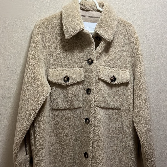 NWT Rebecca Minkoff Harper Wool Plush Button Down Coat L - Picture 8 of 13